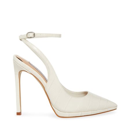 White Steve Madden Zayla Women's Heels | PH 5486ALZ